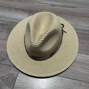 Panama Jack Tan Straw Hat with Black Accents